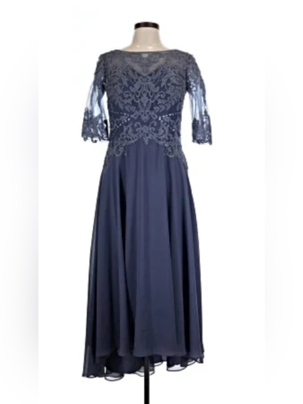 NWT JJ's House stormy blue A-line cocktail mother of the bride dress Size 12